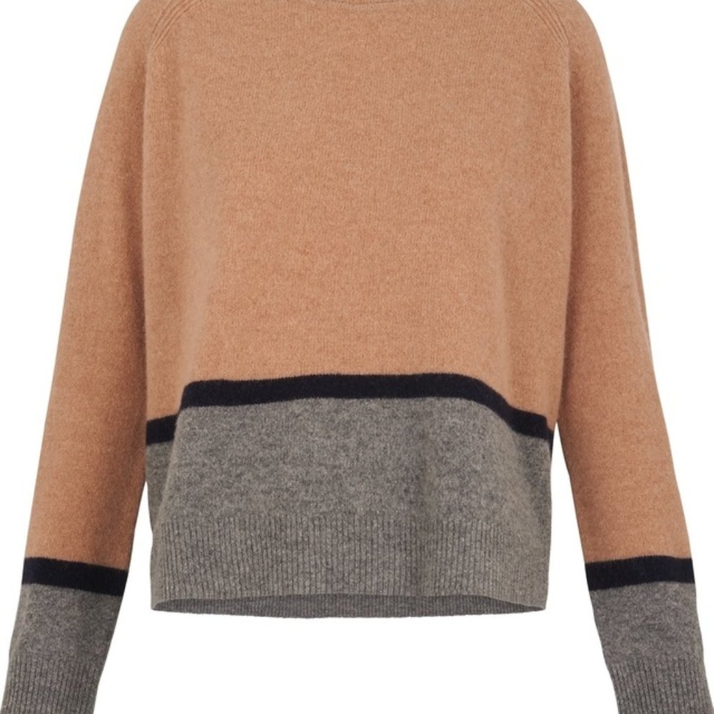 WHISTLES Colour Block Wool Sweatshirt